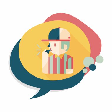 Hakem düz simgesi ile uzun gölge, eps10