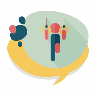 Yatay uzun gölge, eps10 ile düz simgesi bar asılı boy