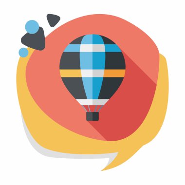 Uzun Gölge, eps10 ile ulaşım sıcak hava balon düz simgesi