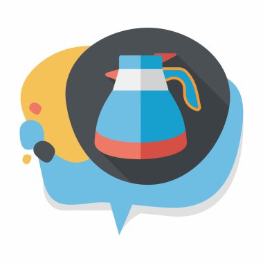 Uzun Gölge, eps10 ile kahve su ısıtıcısı düz simgesi