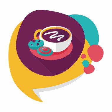 kahve çikolata düz simgesi uzun gölge, eps10 ile olan