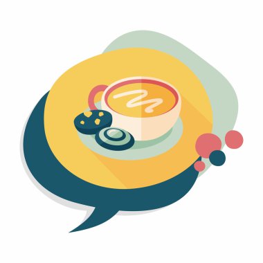 kahve çikolata düz simgesi uzun gölge, eps10 ile olan