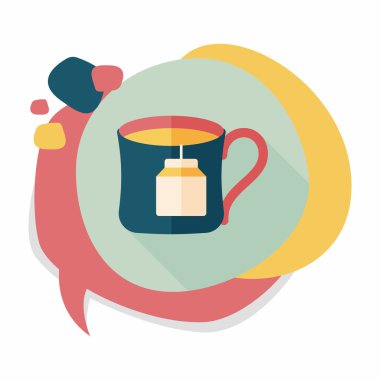 teabag uzun gölge, eps10 düz simgesiyle