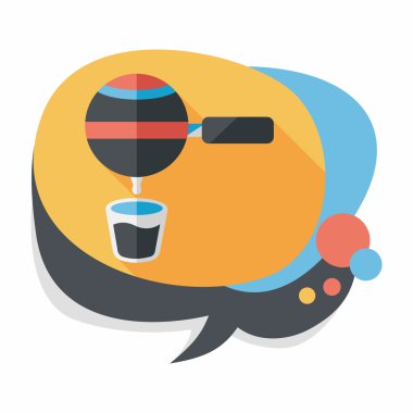 Uzungölgeli kahve makinesi düz simgesi, eps10