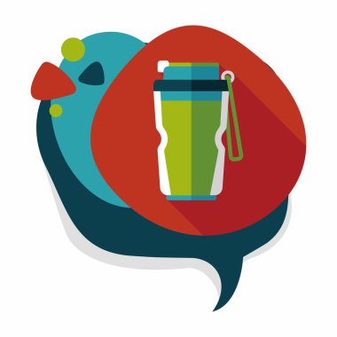 Su şişesi uzun gölge, eps10 düz simgesiyle