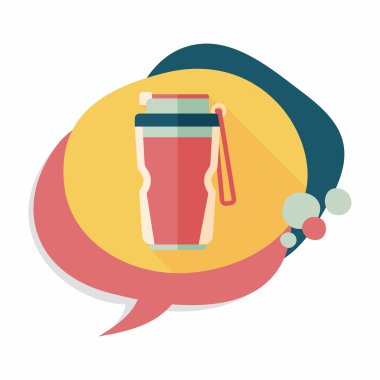 Su şişesi uzun gölge, eps10 düz simgesiyle