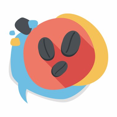 kahve çekirdeği uzun gölge, eps10 düz simgesiyle