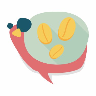 kahve çekirdeği uzun gölge, eps10 düz simgesiyle