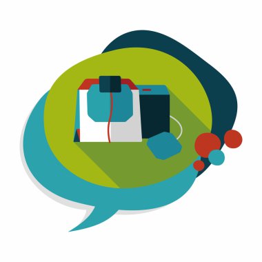 Uzun Gölge, eps10 ile kahve çanta düz simgesi