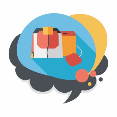 Uzun Gölge, eps10 ile kahve çanta düz simgesi