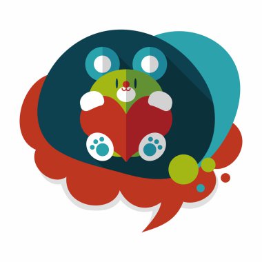 Sevgililer günü hediyesi ayı düz simgesiyle uzun gölge, eps10