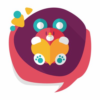 Sevgililer günü hediyesi ayı düz simgesiyle uzun gölge, eps10