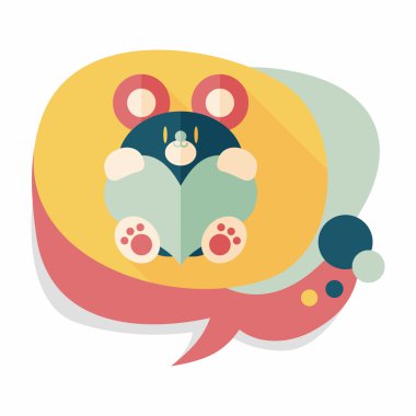 Sevgililer günü hediyesi ayı düz simgesiyle uzun gölge, eps10