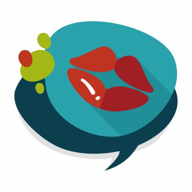 Uzun Gölge, eps10 ile Sevgililer günü dudak düz simgesi