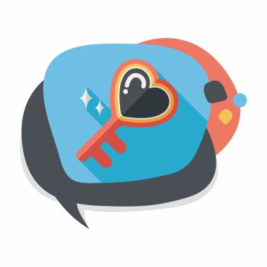 Sevgililer sevgilisi tuş kilidi düz simgesiyle uzun gölge, eps10