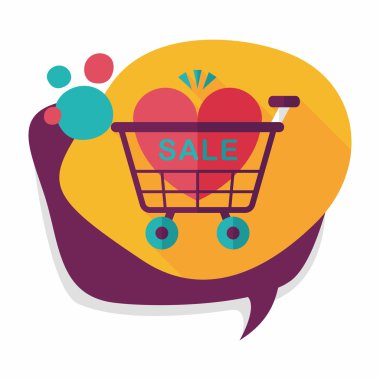 Uzun Gölge, eps10 ile Sevgililer Günü Satılık düz simgesi