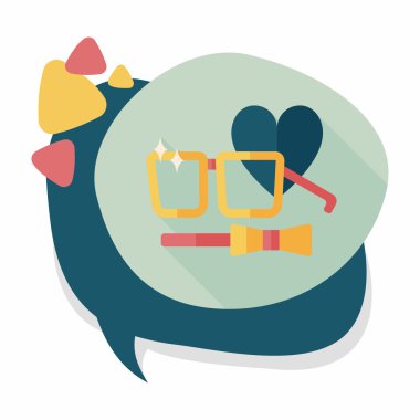 Sevgililer günü adam kostüm düz simgesiyle uzun gölge, eps10