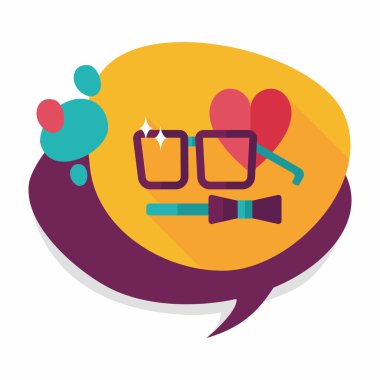 Sevgililer günü adam kostüm düz simgesiyle uzun gölge, eps10