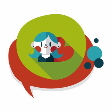 Sevgililer günü kız uzun gölge, eps10 düz simgesiyle