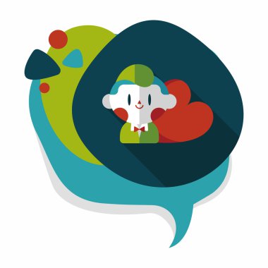 Uzun Gölge, eps10 ile Sevgililer günü çocuk düz simgesi