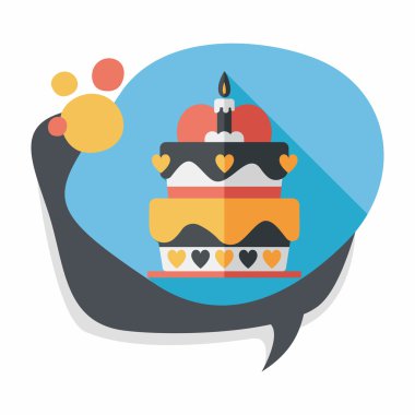 Uzun Gölge, eps10 ile Sevgililer günü pastası düz simgesi