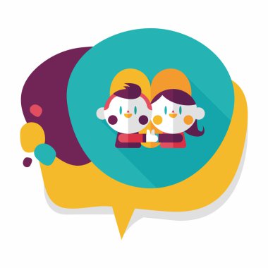 Uzun Gölge, eps10 ile Sevgililer günü Çift düz simgesi