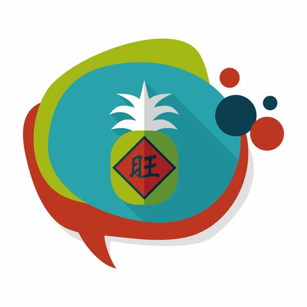 Icône plate du Nouvel An chinois avec une ombre longue, eps10, lorsque vous envoyez — Image vectorielle