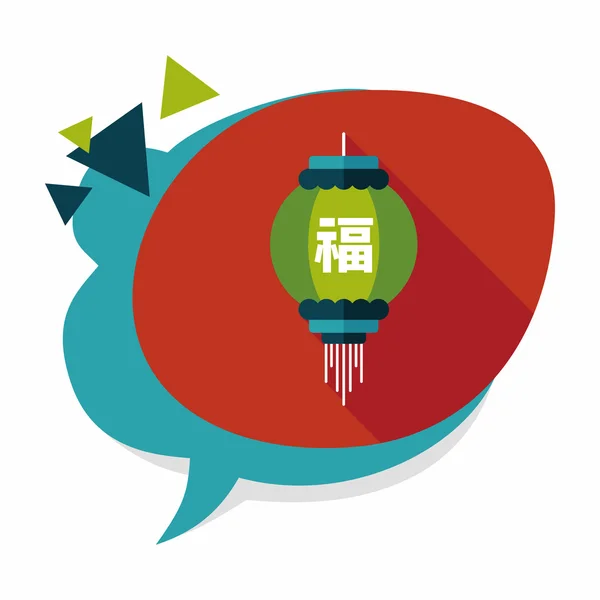Capodanno cinese icona piatta con lunga ombra, eps10, Festi cinesi — Vettoriale Stock