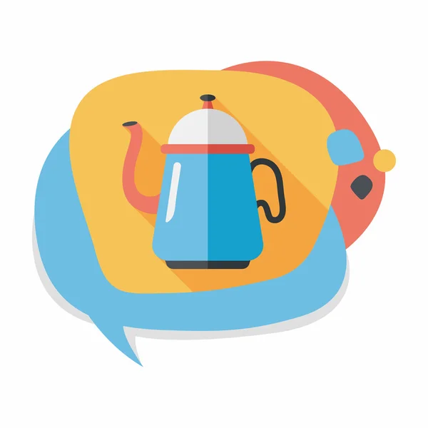 Coffee kettle flat icon with long shadow,eps10 — Stock Vector