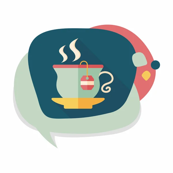 Płaskie ikona gorącej herbaty z długim cieniem, eps10 — Wektor stockowy