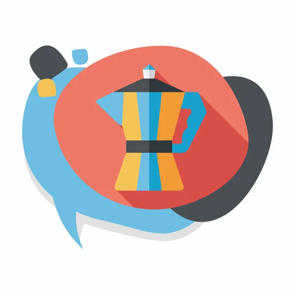 Coffee kettle flat icon with long shadow,eps10 — Stock Vector