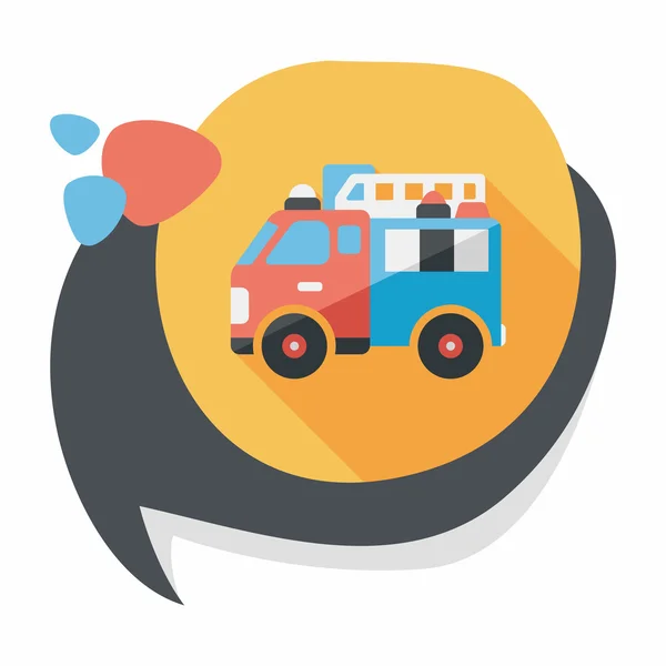 Transportation Fire truck flat icon with long shadow,eps10 — Stock Vector