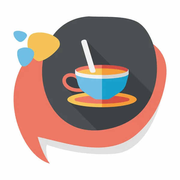 De platte pictogram koffie met lange schaduw, eps10 — Stockvector