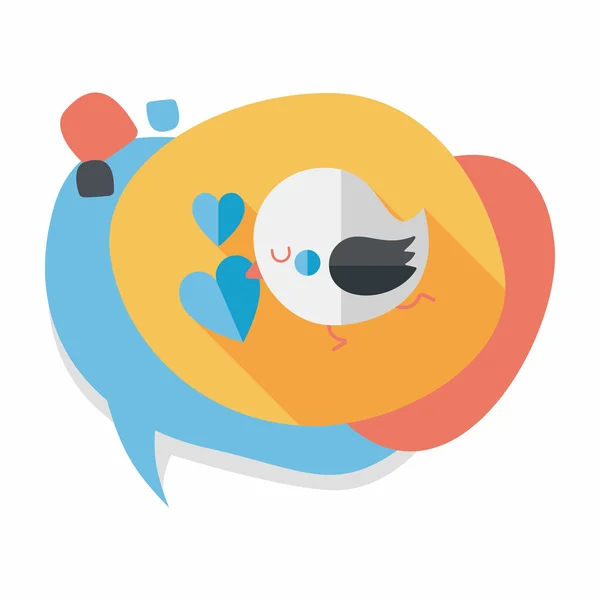 Valentine's Day lover bird flat icon with long shadow, eps10 — Image vectorielle