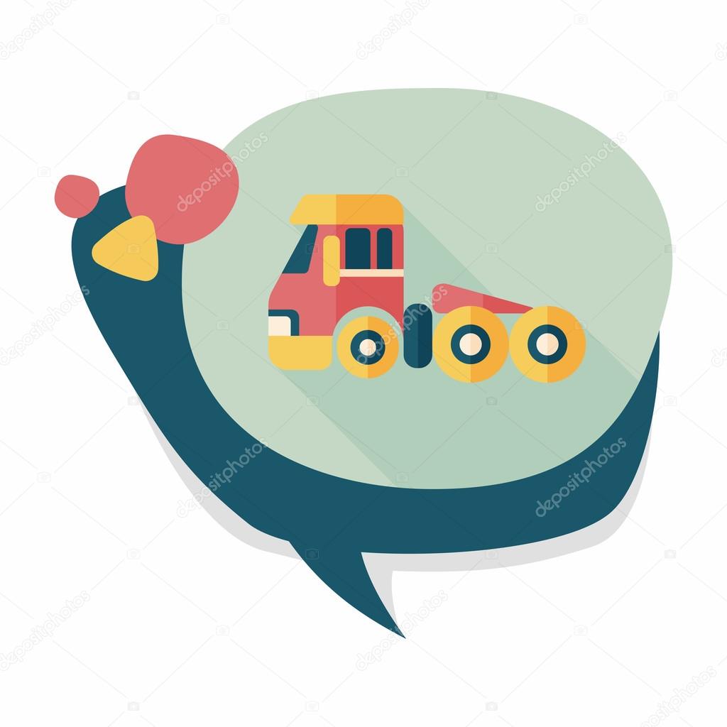 Transportation Tow Truck flat icon with long shadow,eps10