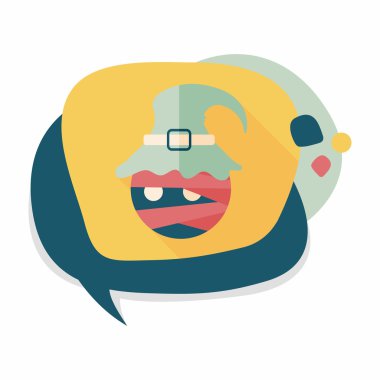 Sihirbaz düz simgesi ile uzun gölge, eps10