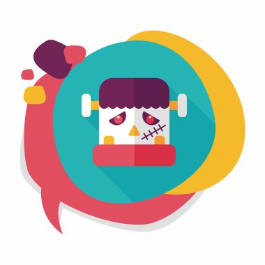 Frankenstein düz simgesi ile uzun gölge, eps10