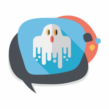 Ghost lapos ikon a hosszú árnyék, eps10