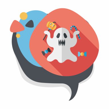 Ghost lapos ikon a hosszú árnyék, eps10