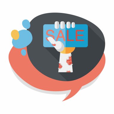 Cadılar Bayramı Satılık düz simgesi ile uzun gölge, eps10