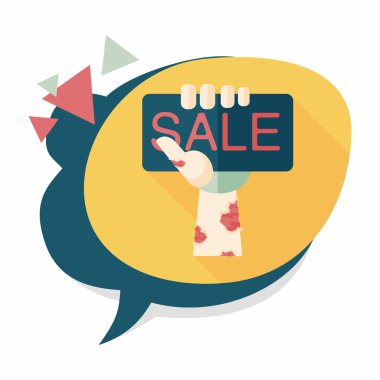 Cadılar Bayramı Satılık düz simgesi ile uzun gölge, eps10