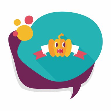 Halloween Parti bayrağı simgesi ile uzun gölge, eps10 daire