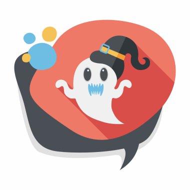 Ghost lapos ikon a hosszú árnyék, eps10