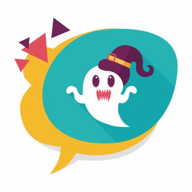 Ghost lapos ikon a hosszú árnyék, eps10