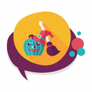 Uzun Gölge, eps10 kabak ve süpürge düz simgesi