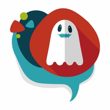 Ghost lapos ikon a hosszú árnyék, eps10