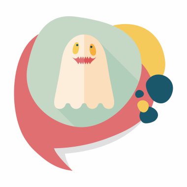 Ghost lapos ikon a hosszú árnyék, eps10