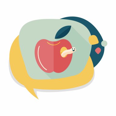 Apple düz simgesi ile uzun gölge, eps10