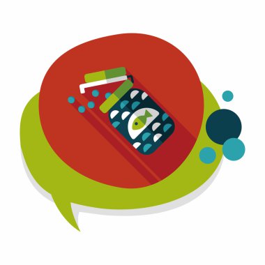 Uzun Gölge, eps10 düz simgesiyle beslemek evde beslenen hayvan balık