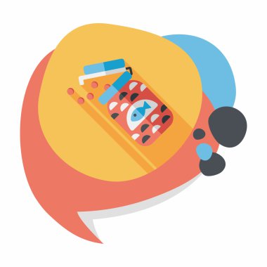 Uzun Gölge, eps10 düz simgesiyle beslemek evde beslenen hayvan balık